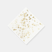 Chic trendy white faux Gold elegant confetti stipp Servet (Hoek)
