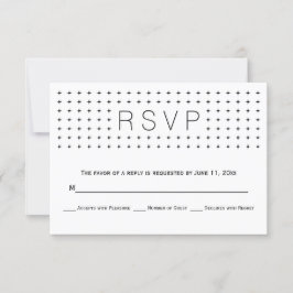 Chic, trendy zwart, witte geometrische bruiloft RS RSVP Kaartje
