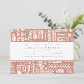 Chic Tribal Print African Pattern Baby shower Kaart (Staand voorkant)