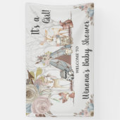 Chic Tribal Woodland Animals Baby shower Achtergro Spandoek (Verticaal)