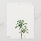 Chic Tropical Beach Palm Trees Waterverf Wedding Save The Date (Achterkant)