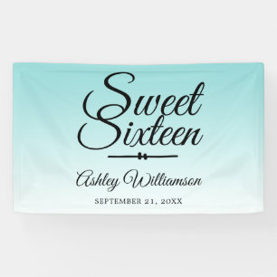 Chic Tropical Blue Ombre Sweet 16 16th Birthday Spandoek