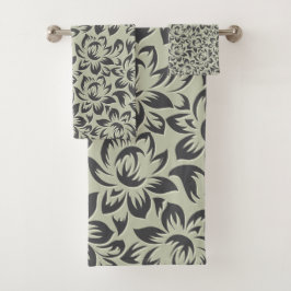 Chic  Tropical Blues | Abstracte Floral Bad Handdoek