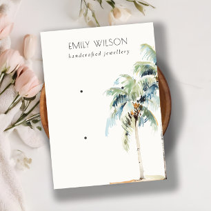 Chic Tropical Coastal Palm Tree 2 Earring Display Visitekaartje