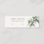 Chic Tropical Coastal Palm Tree Earring Display Mini Visitekaartje (Voorkant)