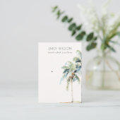 Chic Tropical Coastal Palm Tree Earring Display Visitekaartje (Staand voorkant)