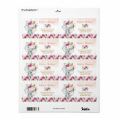 Chic Tropical Elephant Floral Greenery Oerwoud Bab Etiket (Full Sheet)