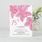 Chic Tropical Floral Roze Orchidee Verjaardag Kaart (Staand voorkant)