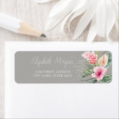 Chic Tropical Flowers Hibiscus  Address Label (Insitu)
