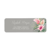 Chic Tropical Flowers Hibiscus Address Label (Voorkant)