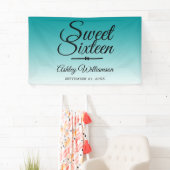 Chic Tropical Green Ombre Sweet 16 16th Birthday Spandoek (Insitu)