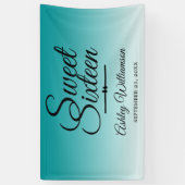 Chic Tropical Green Ombre Sweet 16 16th Birthday Spandoek (Verticaal)