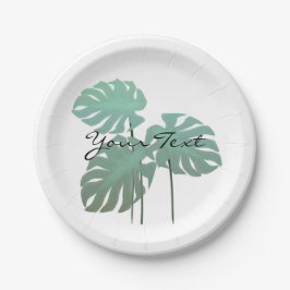  Chic Tropical Leaf Garden Party Borden Papieren Bordje