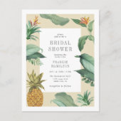 Chic  Tropical Leaves Tekening Vrijgezellenfeest Uitnodiging Briefkaart (Voorkant)