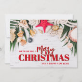 Chic Tropical Merry Christmas Business Logo Feestdagenkaart (Voorkant)