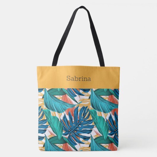 Chic Tropical Monogrammed Canvas tas (Voorkant)