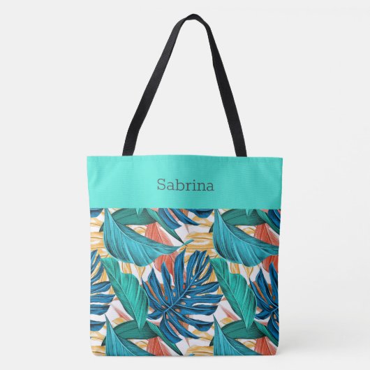 Chic Tropical Monogrammed Canvas tas (Voorkant)