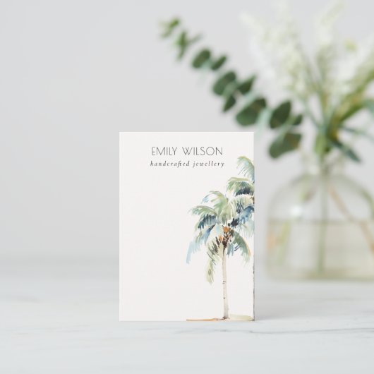 Chic Tropical Palm Tree Blank Sieraden Display Visitekaartje (Staand voorkant)