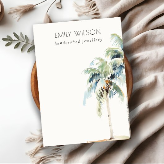 Chic Tropical Palm Tree Blank Sieraden Display Visitekaartje