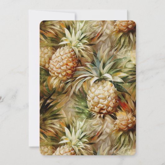 Chic Tropical Pineapple Verjaardag Kaart (Achterkant)