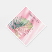 Chic Tropical Pink Green Leaf Servet (Hoek)