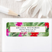 Chic Tropical Print Waterverf Designer Green Etiket (Insitu)