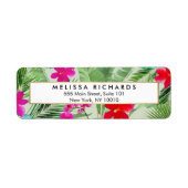 Chic Tropical Print Waterverf Designer Green Etiket (Voorkant)