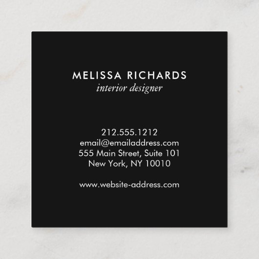 Chic Tropical Print Waterverf Designer Green Vierkante Visitekaartje (Achterkant)