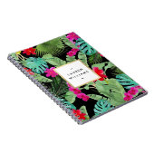 Chic Tropical Print Waterverf zwart Notitieboek (Rechterzijde)