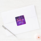 Chic Tropical  Purple Palm Leaf Birthday Stickers (Envelop)