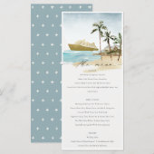 Chic Tropical Seascape Palm Beach Cruise Weddensch Menu (Voorkant / Achterkant)
