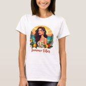 Chic Tropical Summer Vibes Woman T-Shirt (Voorkant)