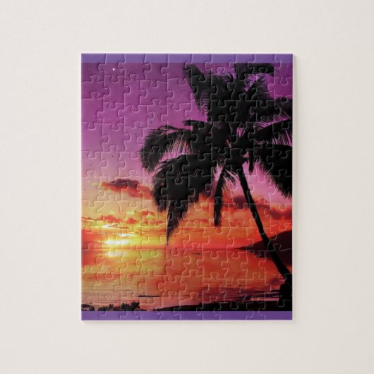 Chic Tropical Sunset Beach Scene Legpuzzel (Verticaal)