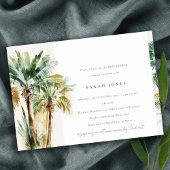 Chic Tropical Waterverf Palm Trees Baby shower Kaart
