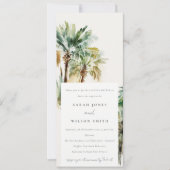 Chic Tropical Waterverf Palm Trees Couples Shower Kaart (Voorkant)