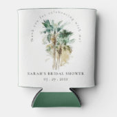 Chic Tropical Waterverf Palm Trees Vrijgezellenfee Blikjeskoeler (Voorkant)