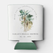 Chic Tropical Waterverf Palm Trees Vrijgezellenfee Blikjeskoeler (Achterkant)