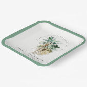 Chic Tropical Waterverf Palm Trees Vrijgezellenfee Papieren Bordje (Gebogen)