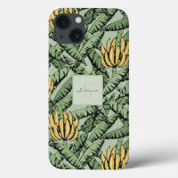 Chic Tropisch Groen Geel Bananenblad Patroon