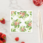 Chic Tropische Waterverf Bloemen Servet (Insitu)