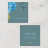 Chic Tropische waterverf haar make-up logo Vierkante Visitekaartje (Voorkant / Achterkant)