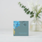 Chic Tropische waterverf haar make-up logo Vierkante Visitekaartje (Staand voorkant)
