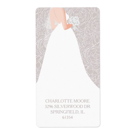 Chic Trouwfeest Taupe Retouradres Etiket (Voorkant)