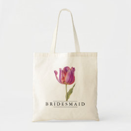 Chic Tulip Floral Botanical-Personalize-Budget Tote Bag
