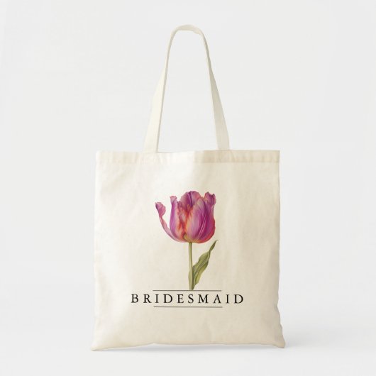 Chic Tulip Floral Botanical-Personalize-Budget Tote Bag (Voorkant)