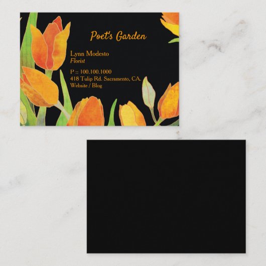Chic Tulips Florist Visitekaartje (Voorkant / Achterkant)