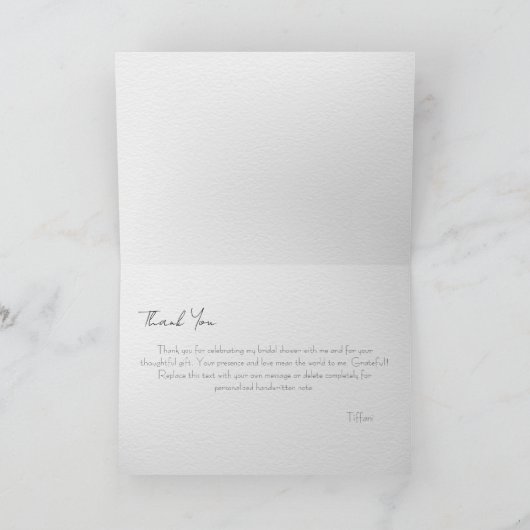 Chic Tulpen en groen Vrijgezellenfeest Dank u Bedankkaart (Binnen)