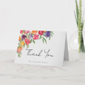 Chic Tulpen en groen Vrijgezellenfeest Dank u Bedankkaart (Voorkant)