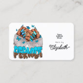 Chic Turquoise Afro-Amerikaanse Nail Salon Visitekaartje (Voorkant)