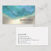 Chic turquoise agaat geode professionele gouden fo visitekaartje (Voorkant / Achterkant)